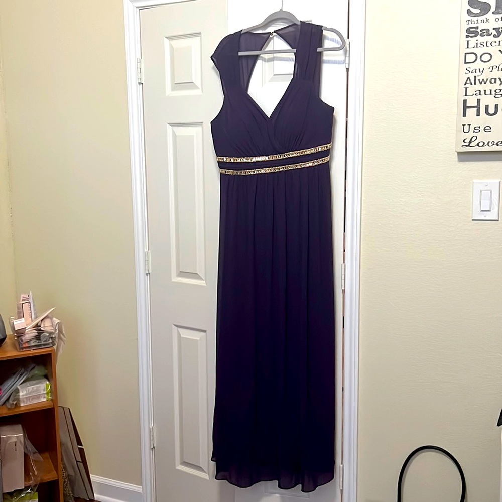 Gorgeous eggplant floor length evening gown. Size 18